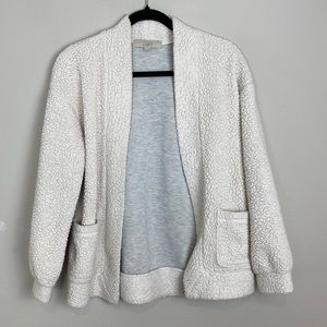 3/$20 LOFT White Sherpa Soft Cocoon Cardigan